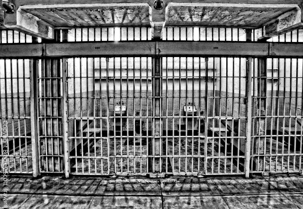 Cells inside Alcatraz in San Francisco, California
