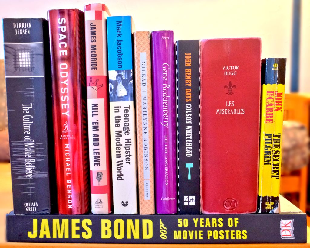A photo of ten books from the fifteen titles cited in this blog post.