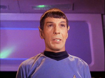Screenshot of Spock from Star Trek episode Mudd's Women